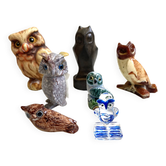 Figurines Sculptures Tawny Owls Collector HandMade Stone Porcelain