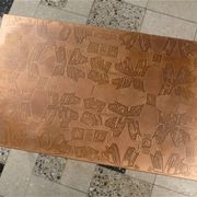 Copper side table with abstract relief from Opal Möbel, West-Germany 1960s