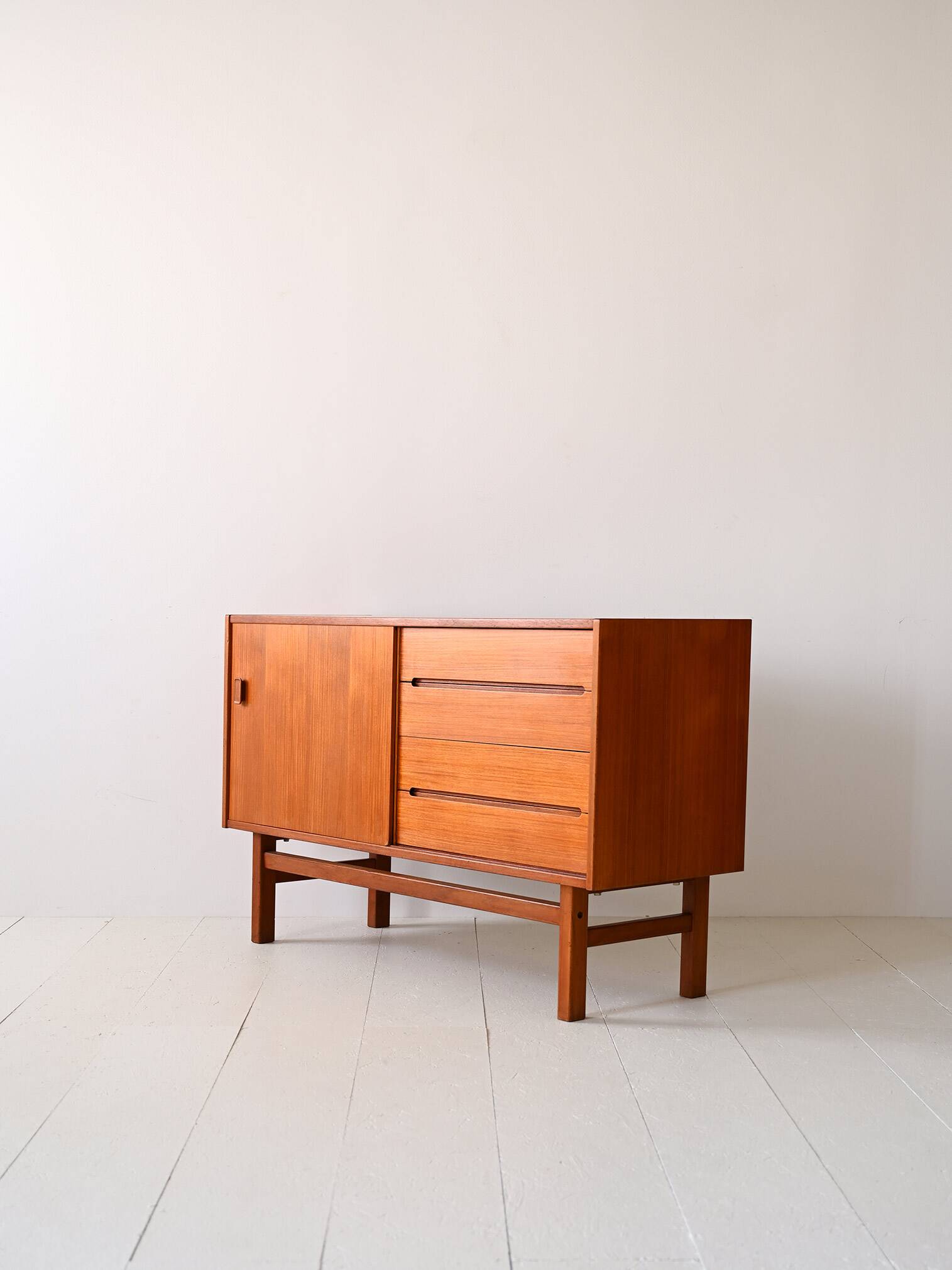 Teak sideboard with sliding door