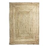 Carpet in white contour jute 120x170 cm