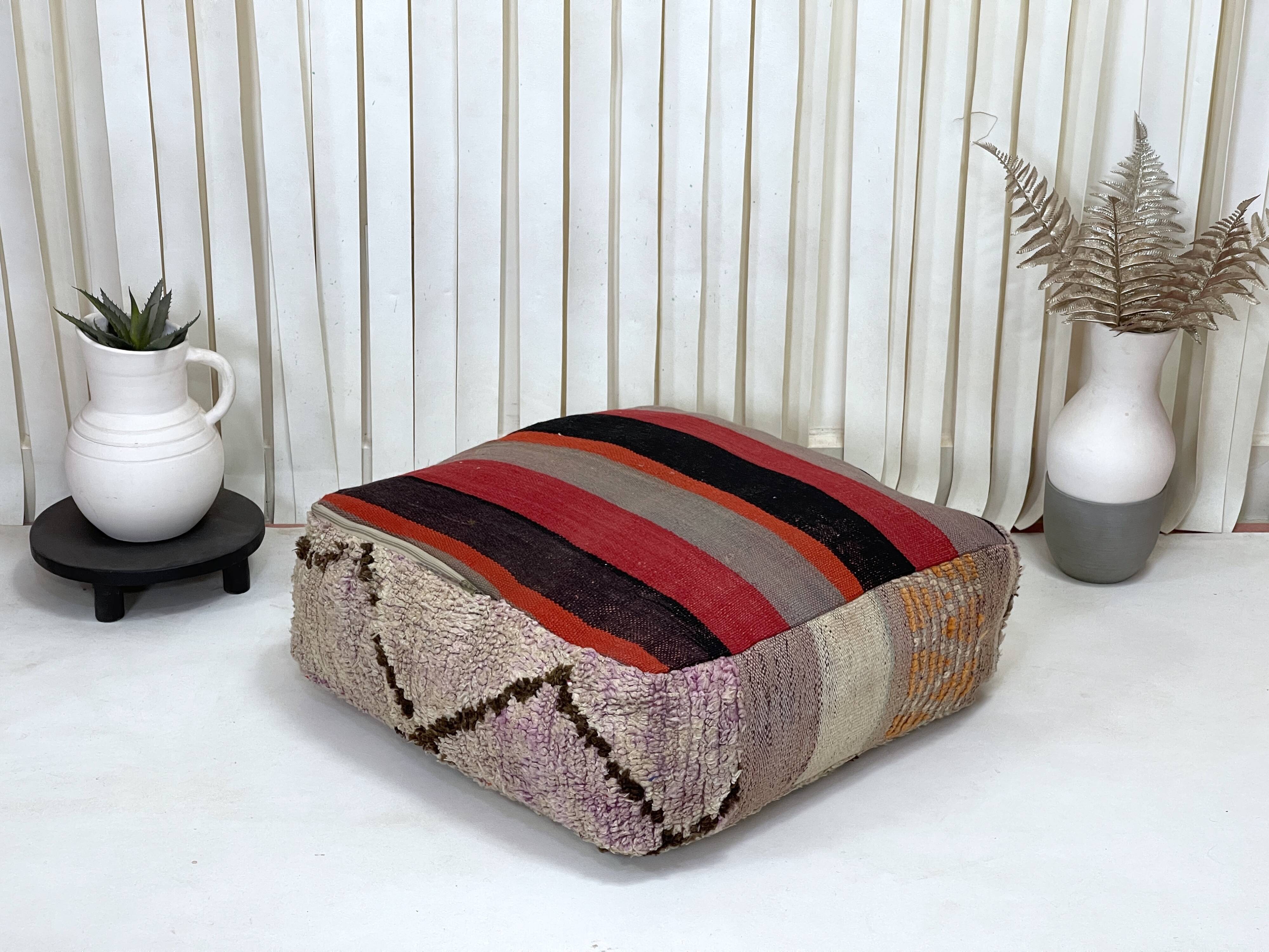 Moroccan kilim pouf