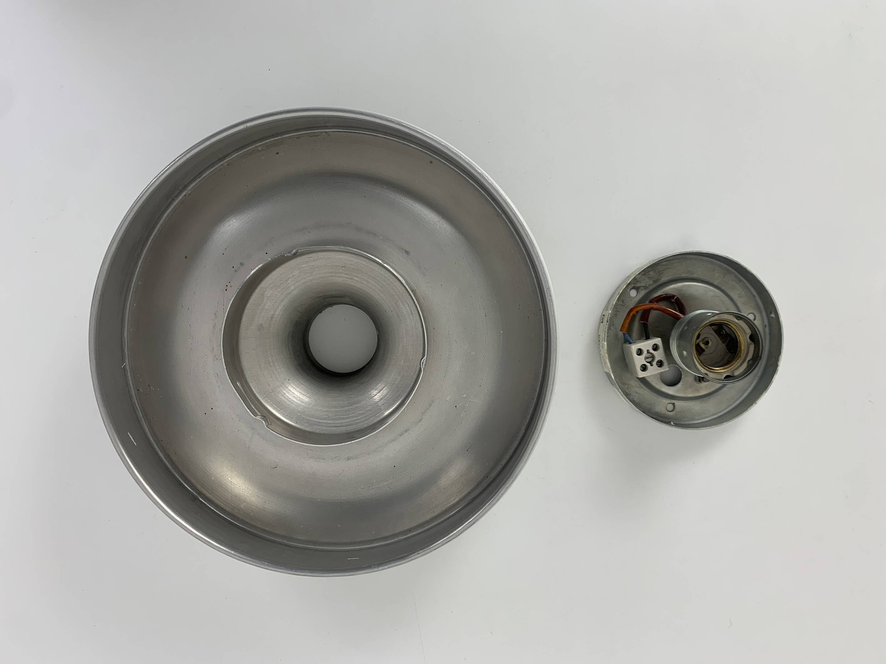 Space Age wall lamp by Staff Leuchten in aluminum, Flush Light, 1960-70