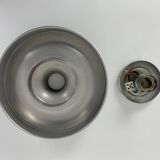 Space Age wall lamp by Staff Leuchten in aluminum, Flush Light, 1960-70