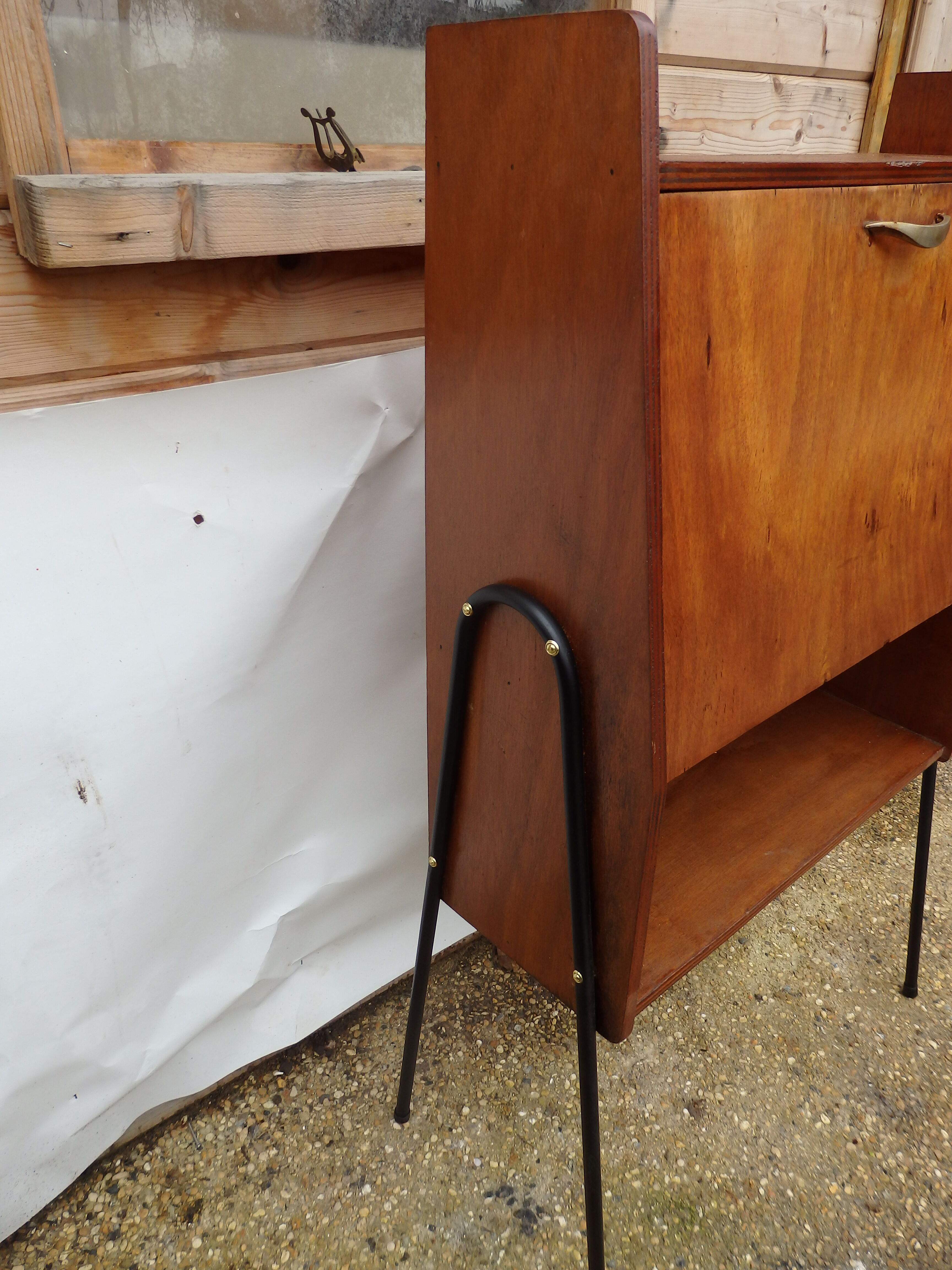 Meuble secrétaire vintage pieds compas