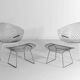 Rare Bertoia diamond chairs with ottoman for Knoll International, 1970s