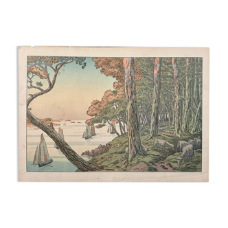 Lithograph by Henri Rivière The Aspects of Nature - Summer Evening