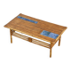 Table basse à carreaux de céramique bleus par Robert et Jean Cloutier