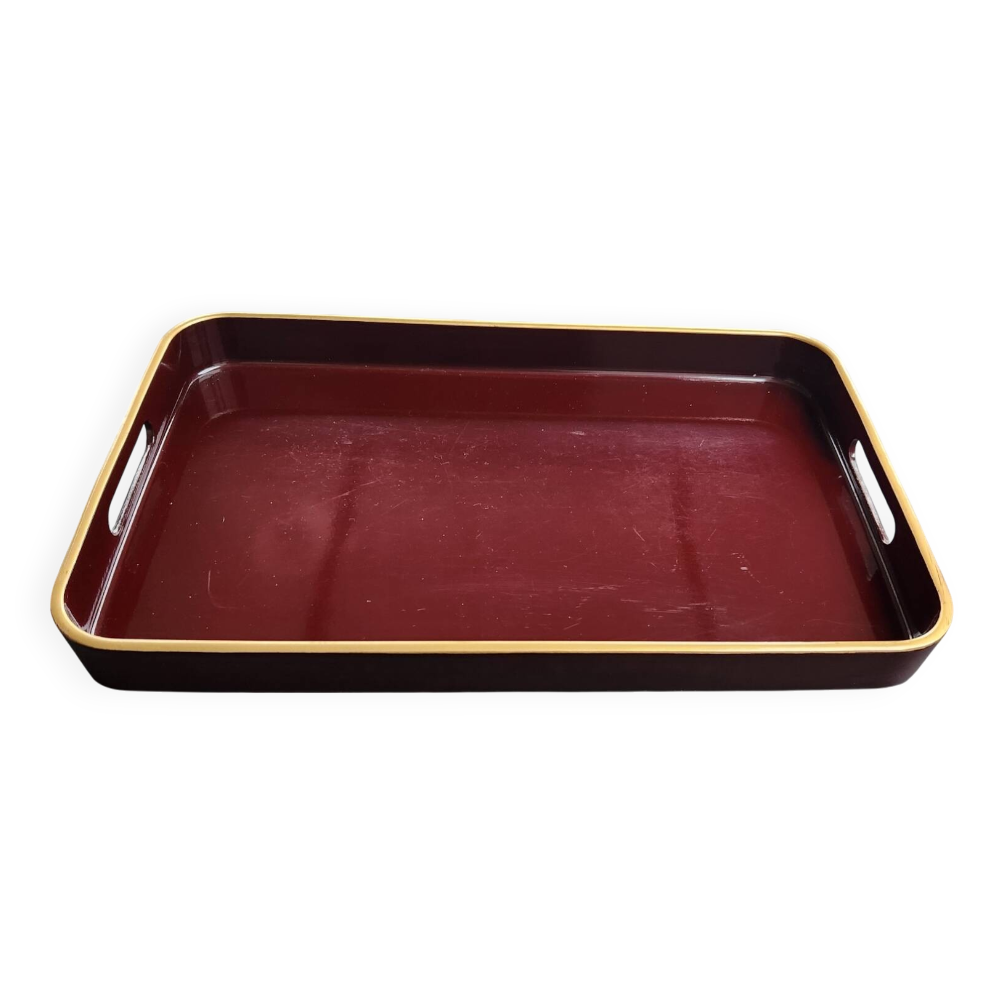 Burgundy bakelite tray