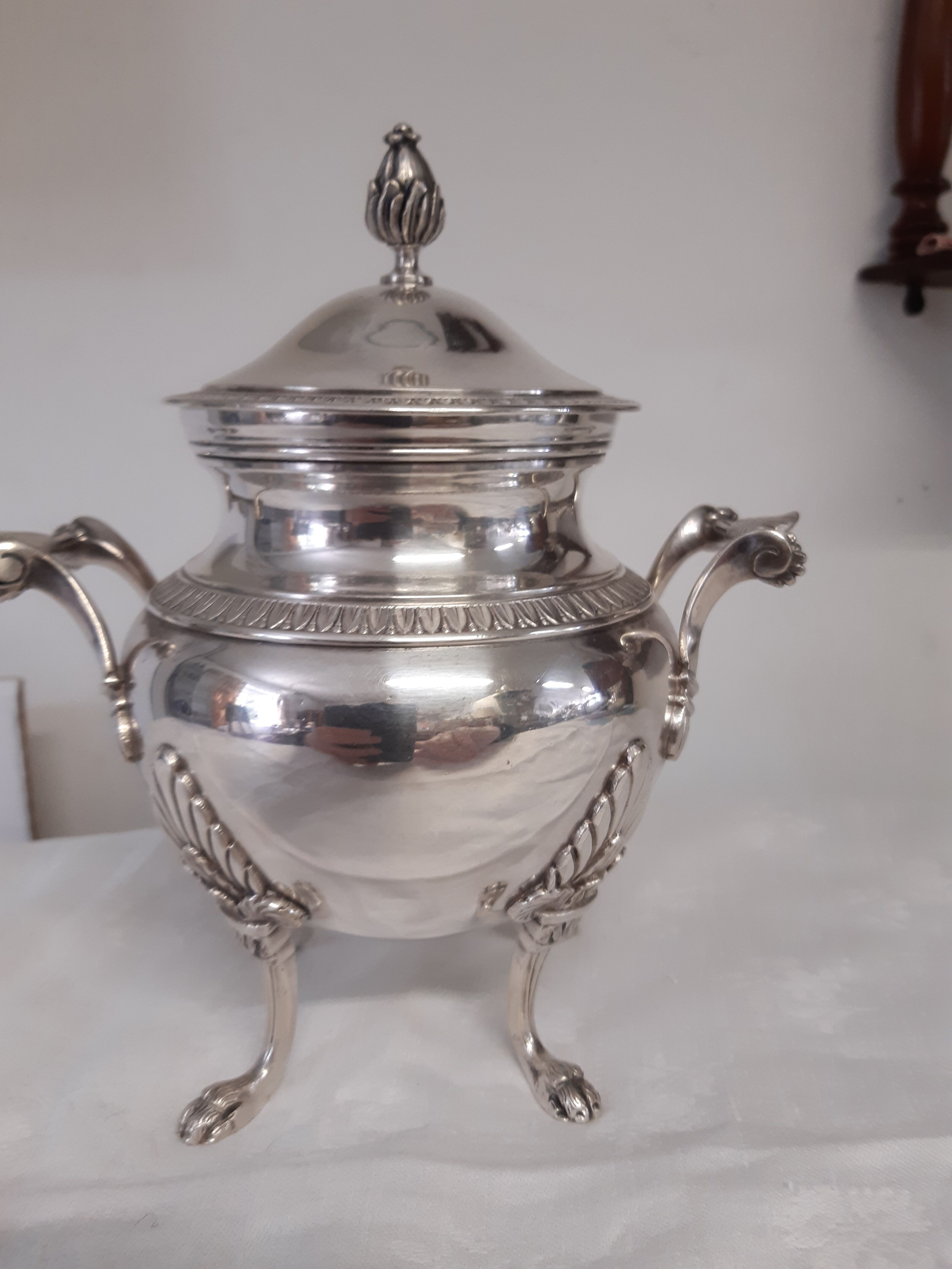 Sucrier métal argenté