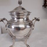 Silver metal sugar bowl