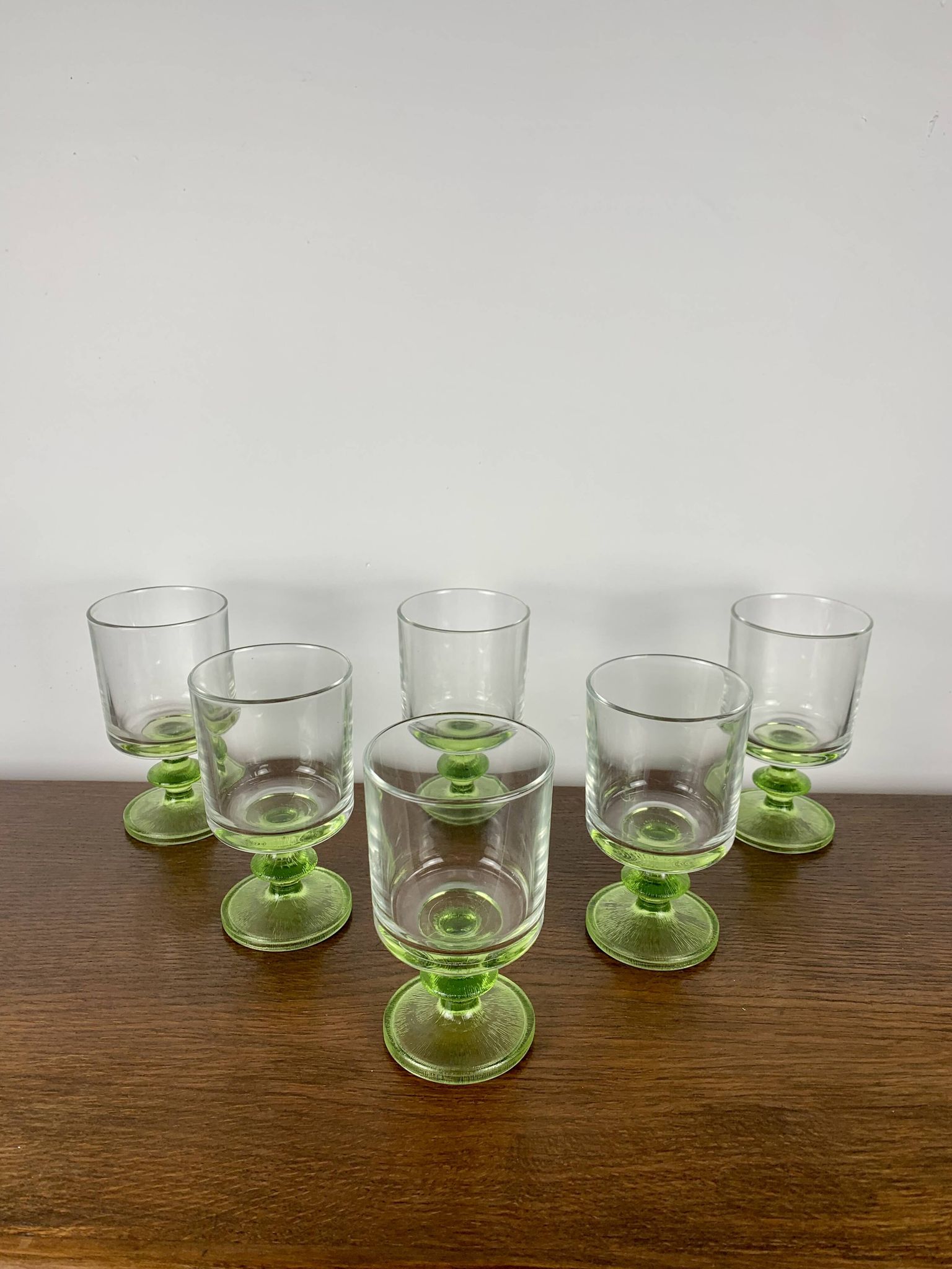 Set of 6 Italian wine or cocktail glasses from the 1960s/70s
