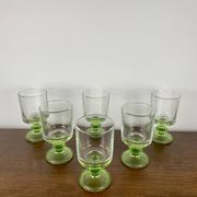 Set of 6 Italian wine or cocktail glasses from the 1960s/70s