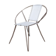 Vintage armchair in black metal and white plastic caning.