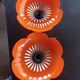 Vintage orange flower wall light, diameter 25.5 cm.