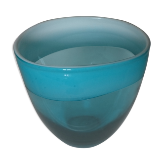 Blue blown glass vase