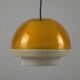 Vintage 1970s Philips Amber Acrylic & White Dome Mushroom UFO Pendant Lamp