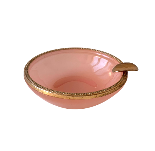Old vintage pink opaline ashtray
