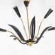 Plafonnier flower petals in Bakelite and aluminum cast, Italian sputnik