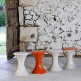 Dark orange Tam Tam stool by Henri Massonnet for Stamp, 1970