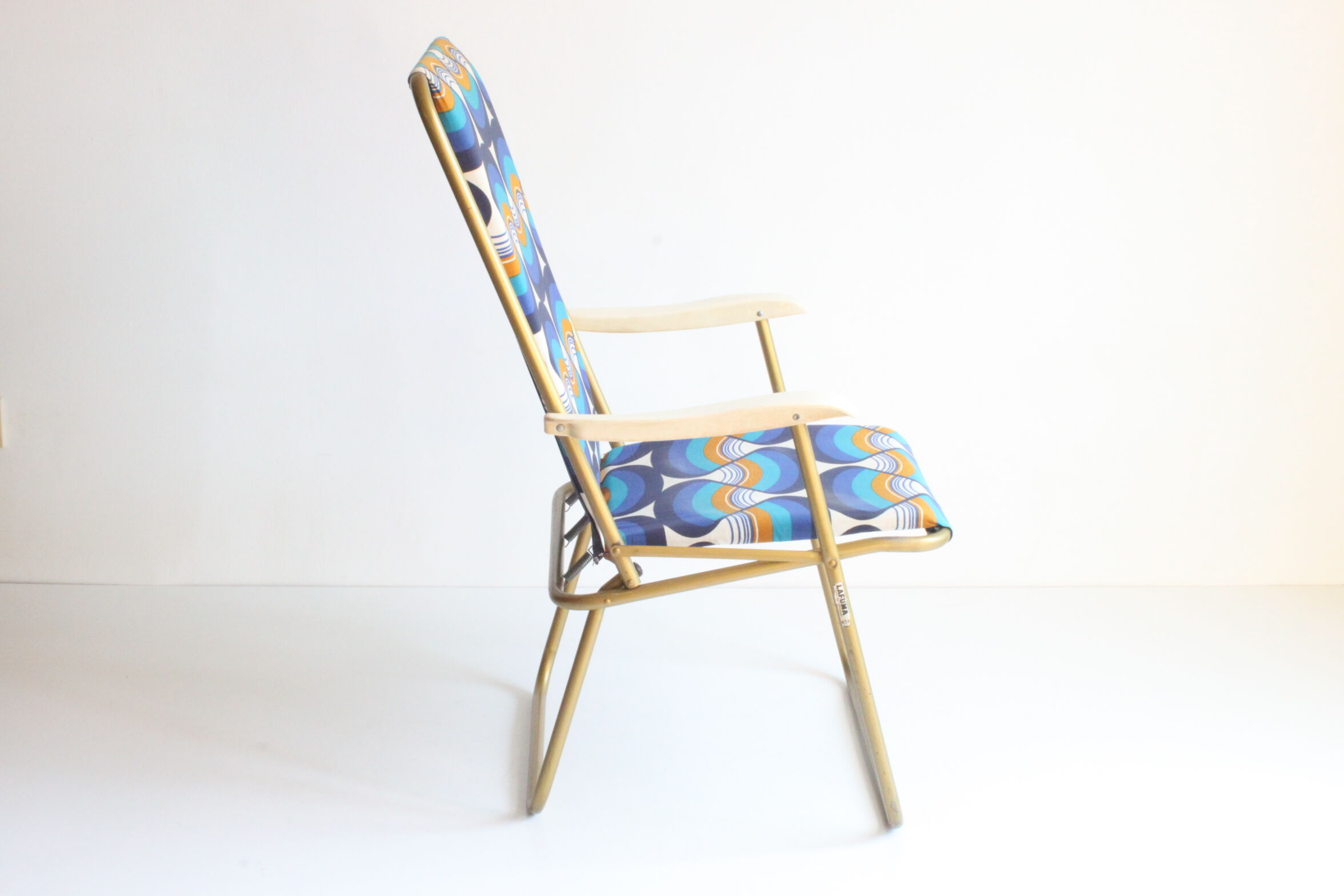 Lafuma space age folding garden chairs, 1964-74, set of two.