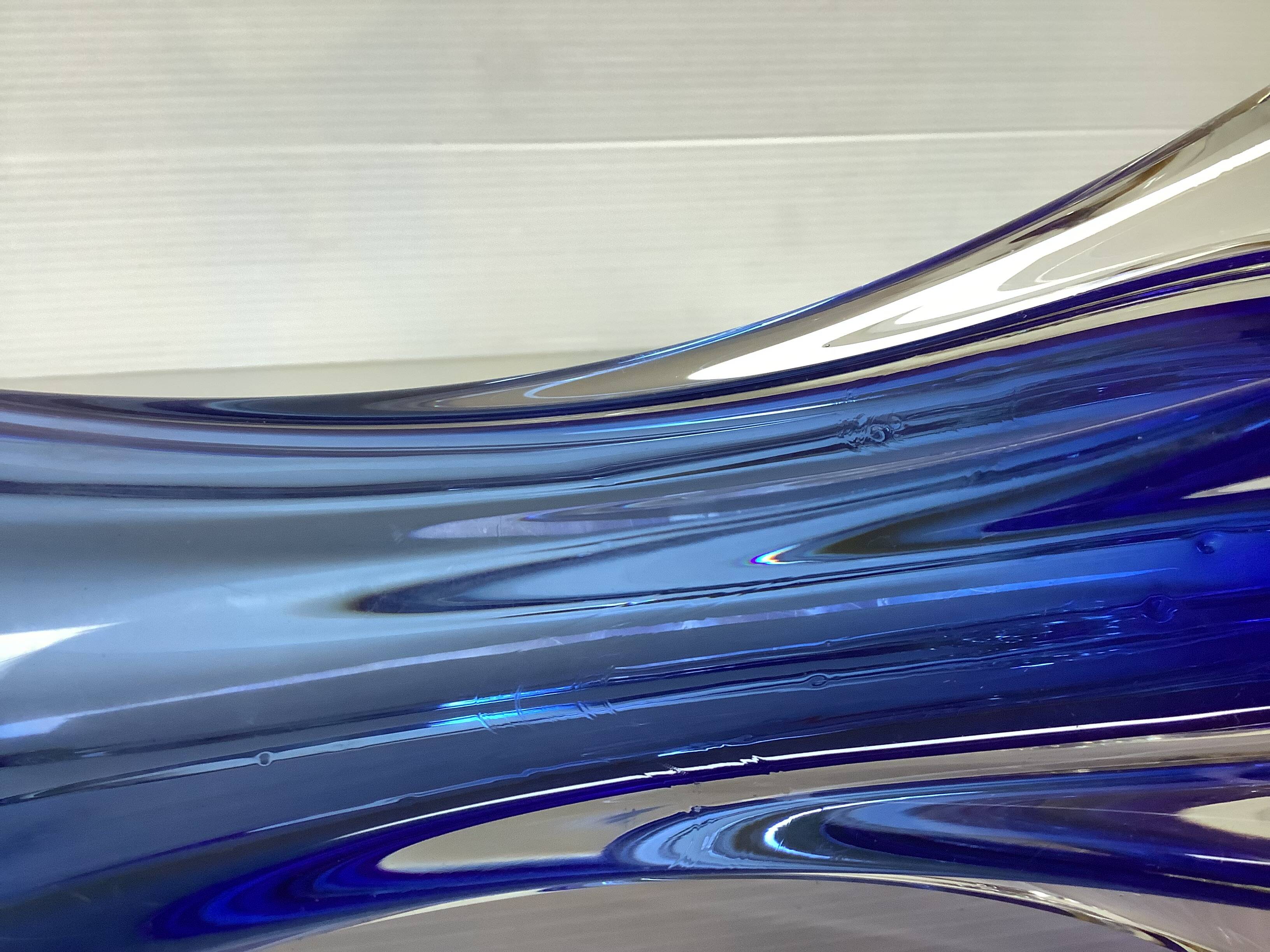 Murano blue corolla vase