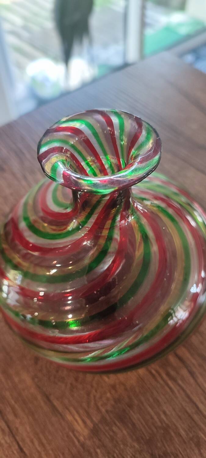 Vintage Murano-inspired blown glass vase