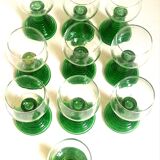 Set of 10 Alsatian Roemer glasses from the 1970s, height 16 cm.
