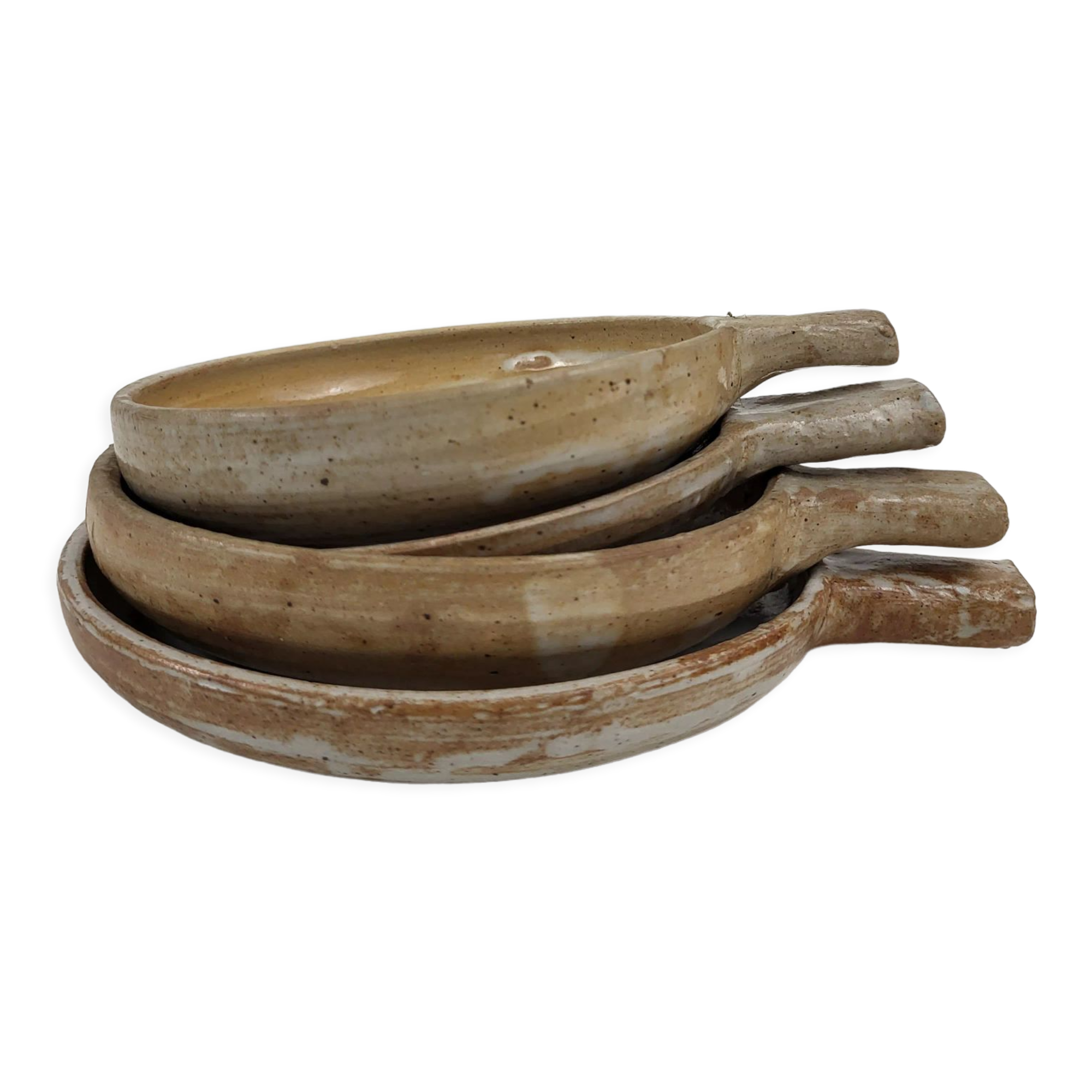 4 casseroles / stoneware dishes Pierre Lion Puisaye