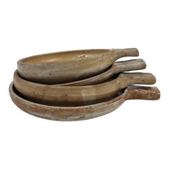 4 casseroles / stoneware dishes Pierre Lion Puisaye