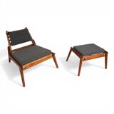 Hunting Chair lounge chair with ottoman by Heinz Heger for PGH Erzgebirgisc