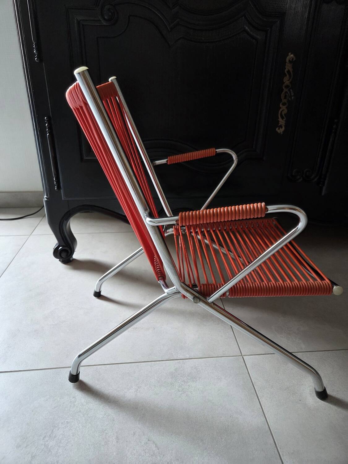 Scoubidou children's chair from the 60s