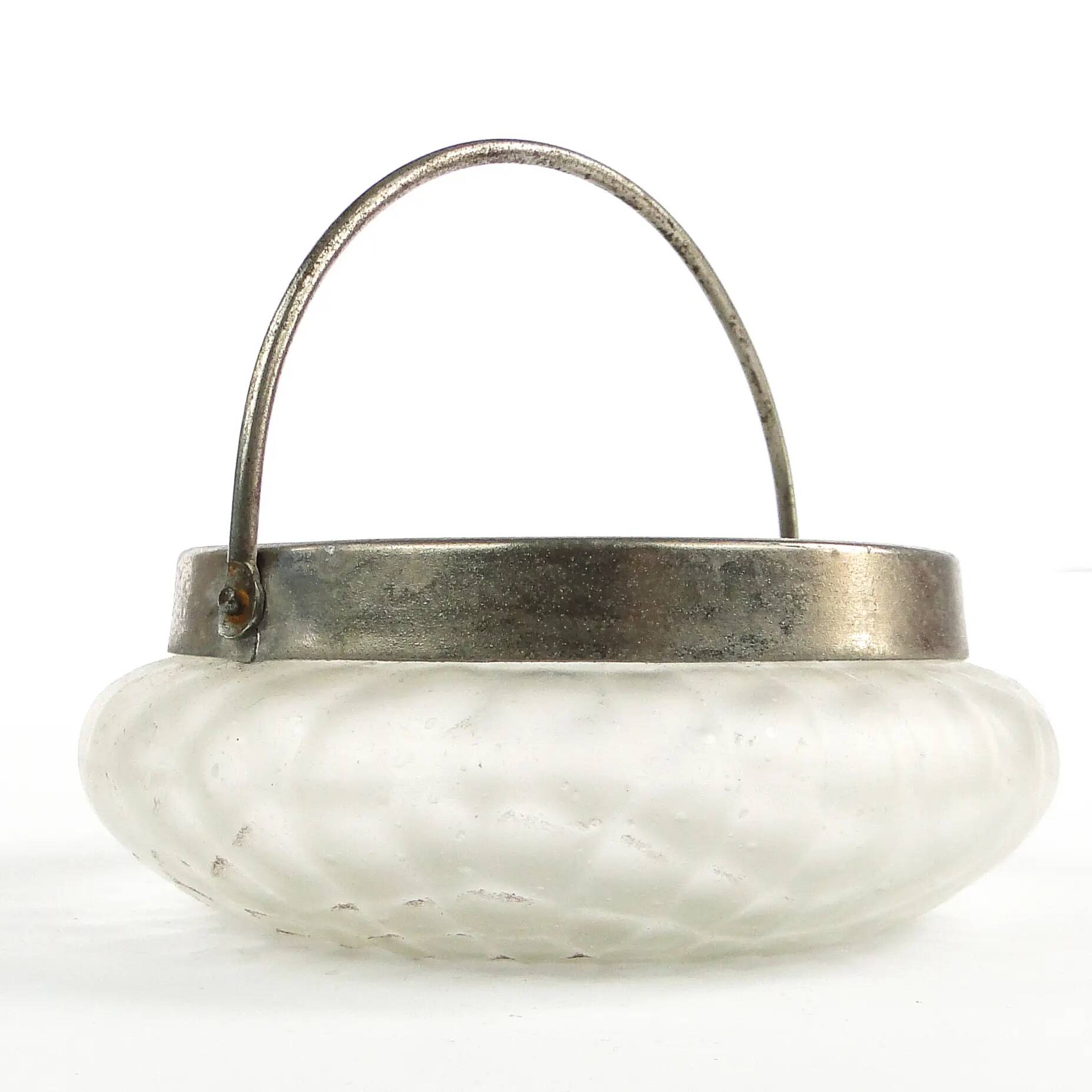 Basket sugar bowl Art Nouveau, glass, Germany, early 20th century