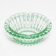 Green crystal glass bowl ashtray, mid-century, Italy, 1970s.