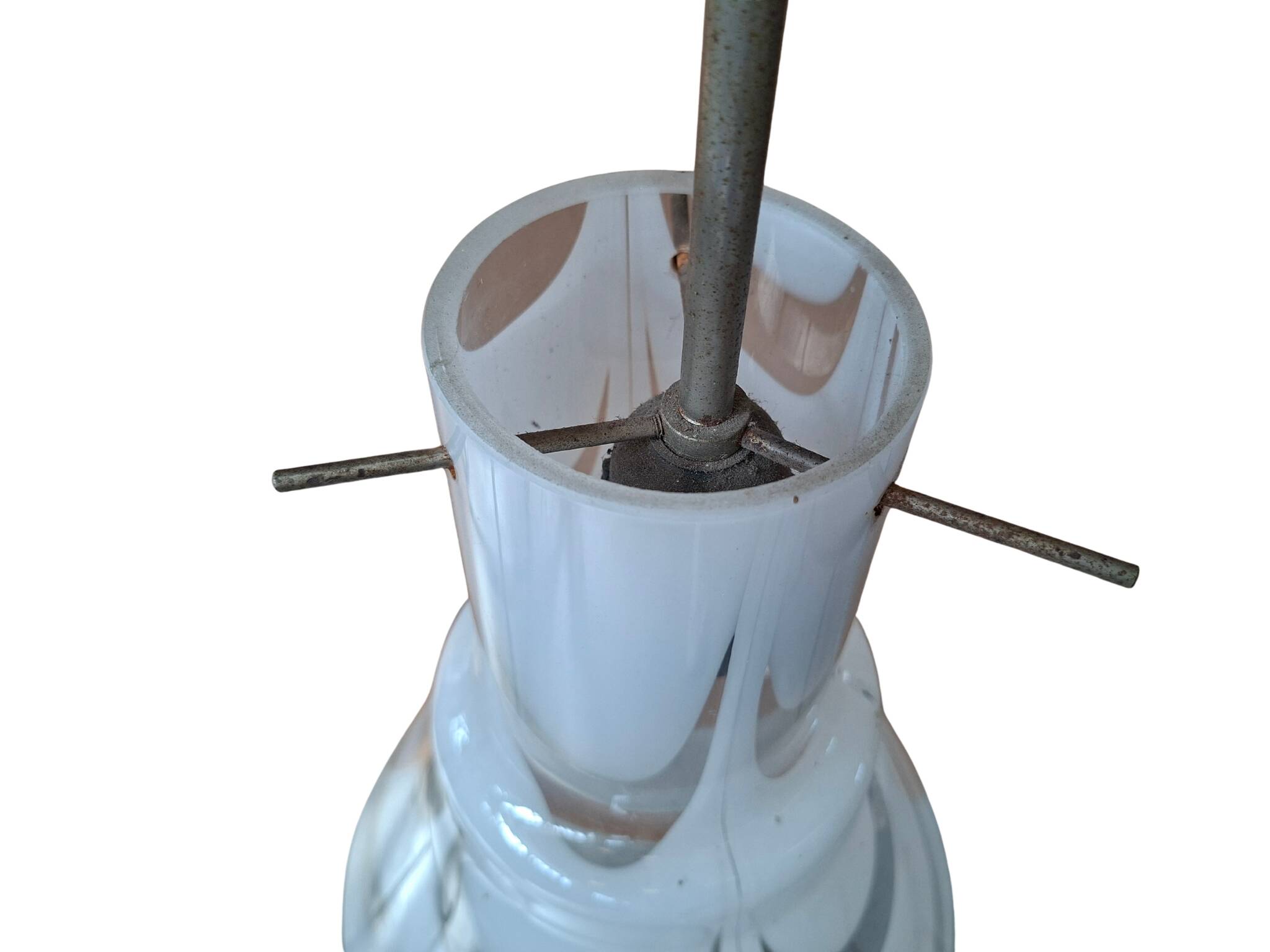 Splendido Lampadario Vintage Anni '70 in Vetro Soffiato