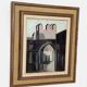 Original mid-century Swedish oil on canvas – “Entrance” by Reuben Hedin – vintage & framed – 55 × 63 cm