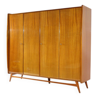 Grande armoire vintage à 4 portes de style scandinave du milieu du siècle en teck, années 1960