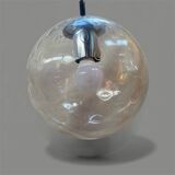 Raak Amsterdam pendant light in clear bubbled glass, 1970s