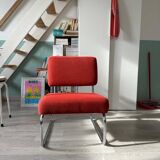 Fauteuil chauffeuse rouge vintage
