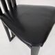 Antonio Sibau black leather dining room chairs, Italy 1980's