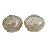 Vintage molded glass lampshade, molded glass globes