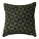 Handwoven Indian Kantha cushion cover in green and black.