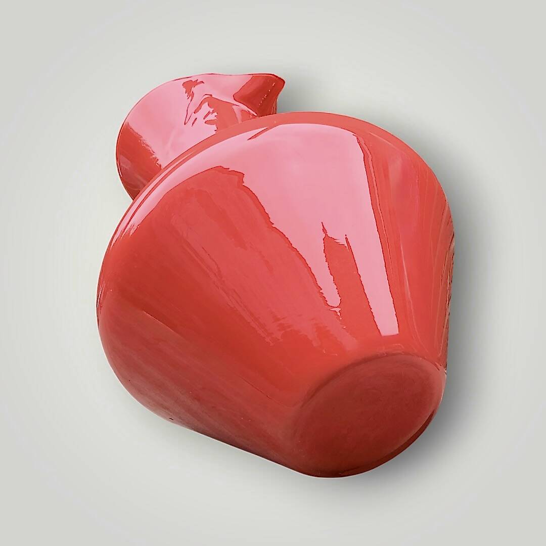 Coral red Provence opaline pitcher vase - 1960s