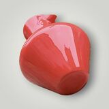 Vase pichet en opaline de Provence rouge corail - années 60