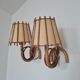 Pair of rattan wall lamps 1960