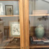 Armoire vitrine chêne massif