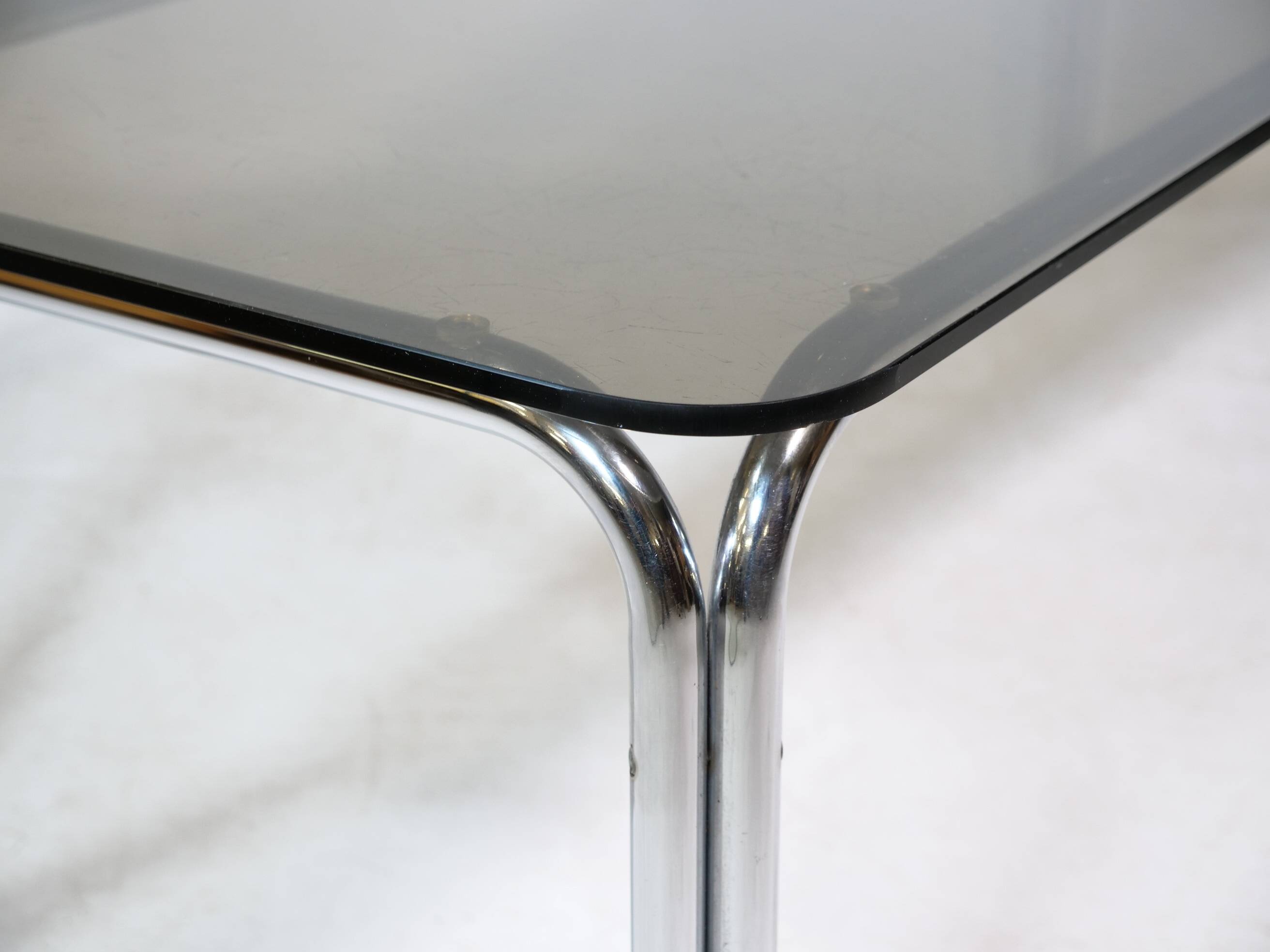 Mid-Century Design Chrome and Smoked Glass Coffee Table, 1970s
