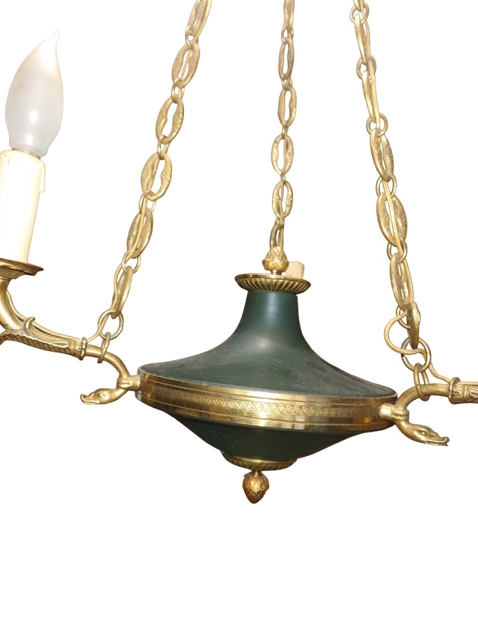 3-branched empire chandelier in bronze
