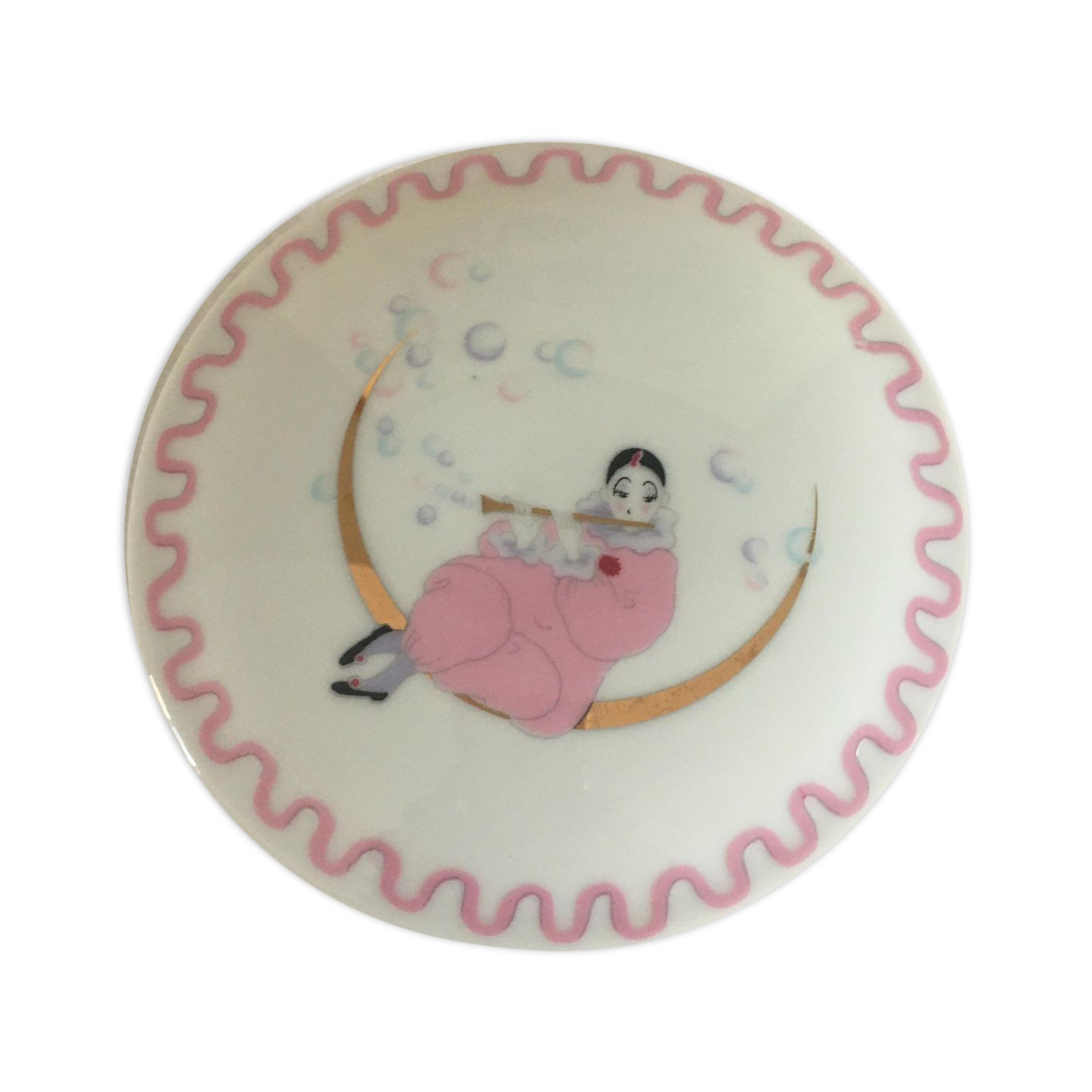 Jewelry box/candy maker in porcelain Pierrot La Lune