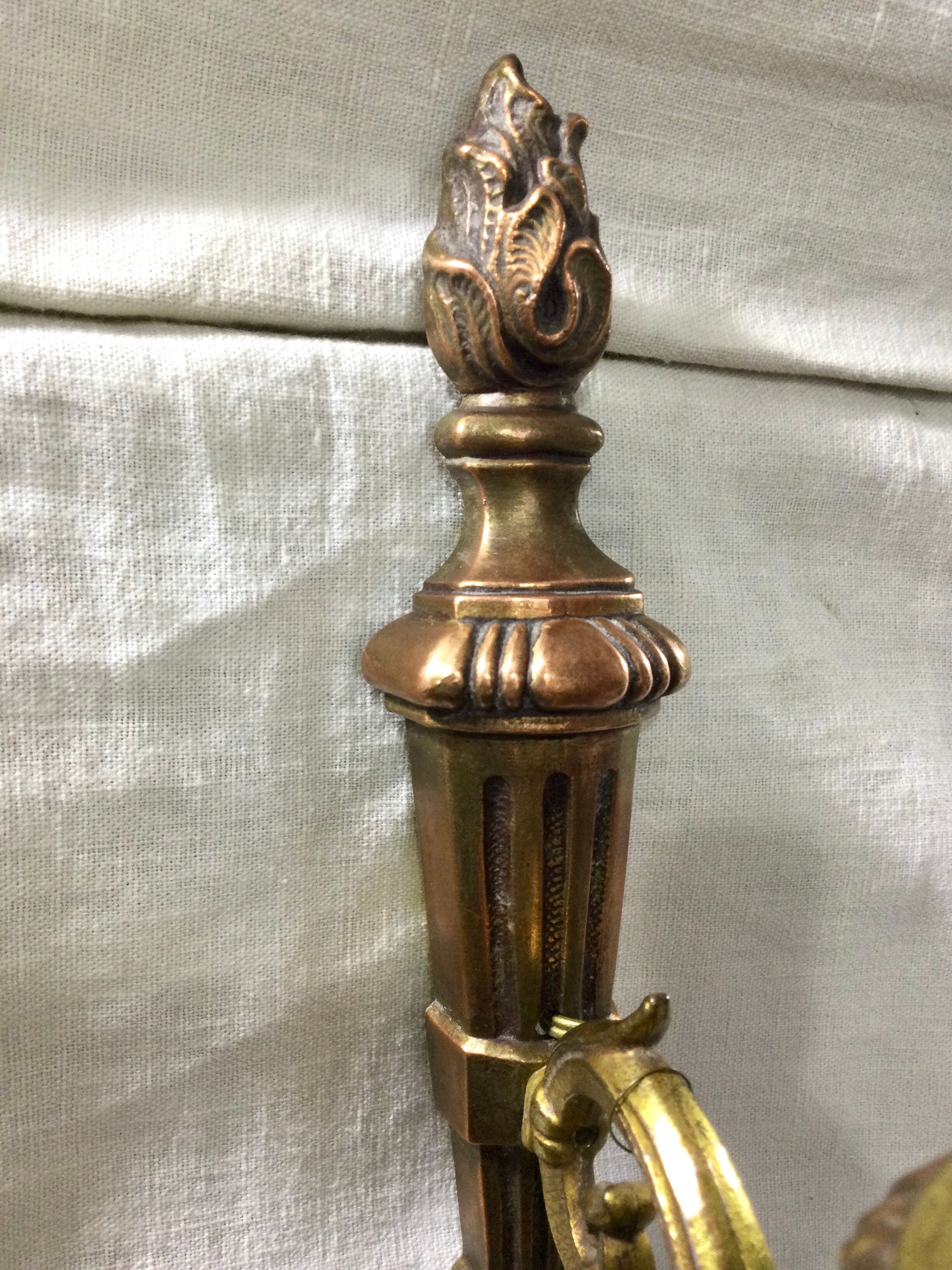 Louis XVI style wall lamp in gilded copper