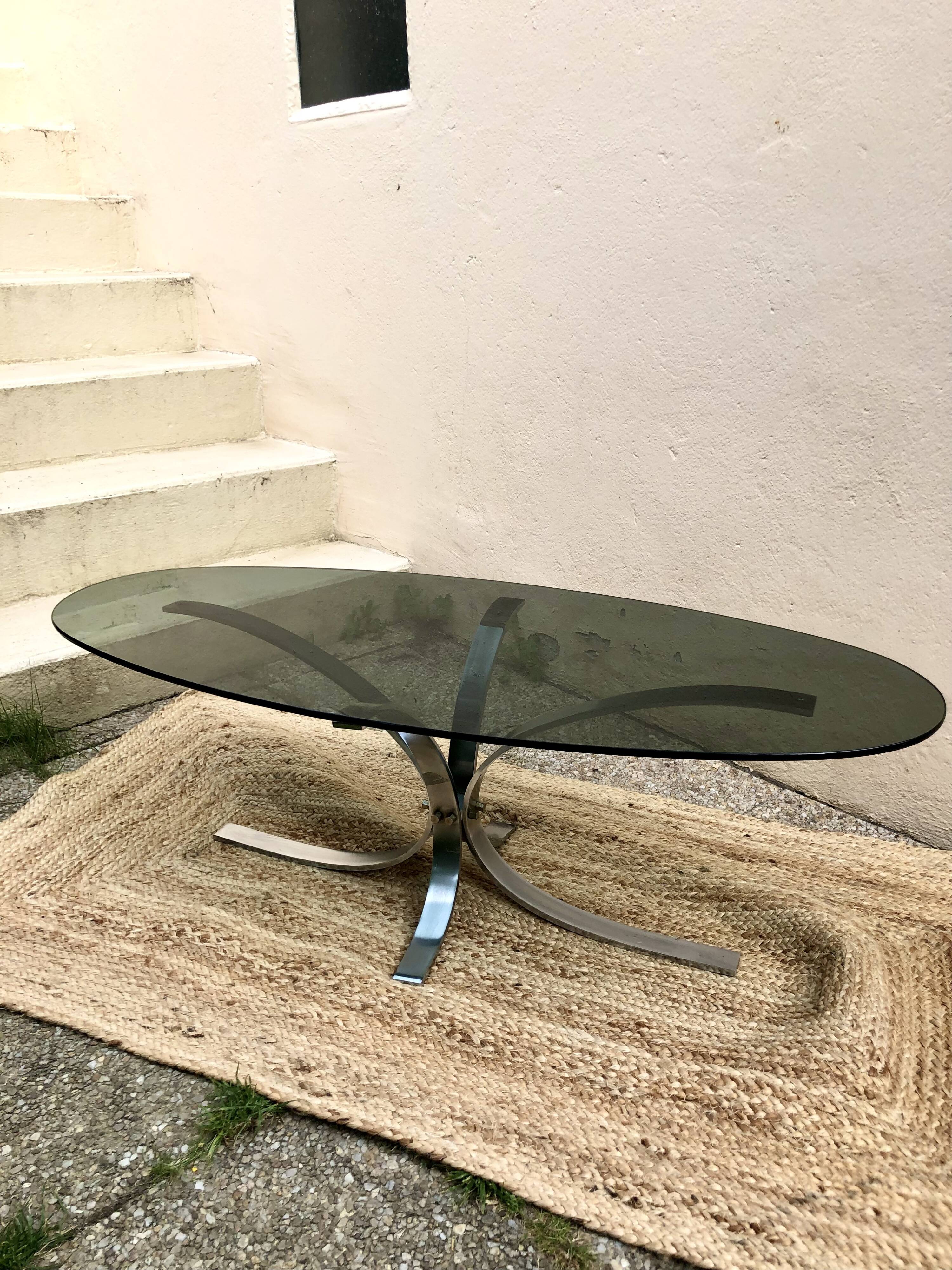 Coffee table smoked glass 70